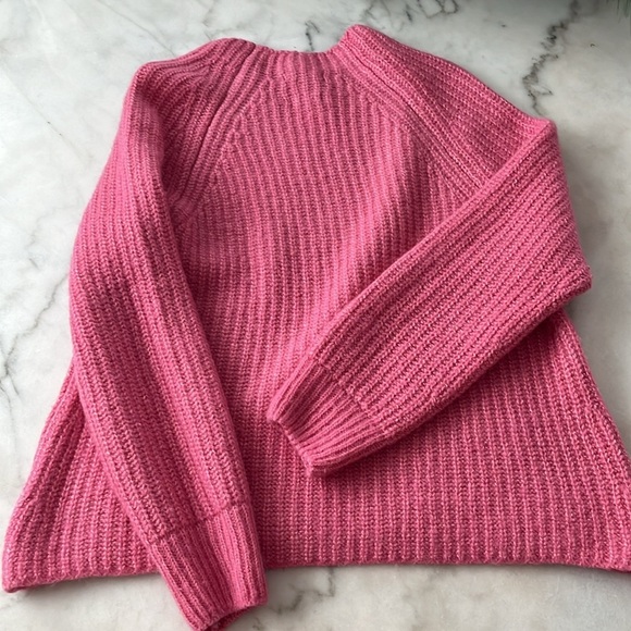 Massimo Dutti Italian Yarn knit sweater Wool Blend Pink S - Picture 2 of 15
